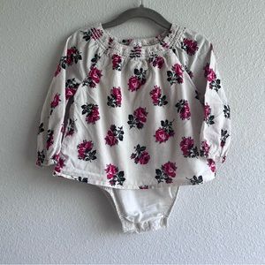 baby GAP long sleeve floral shirt onesie